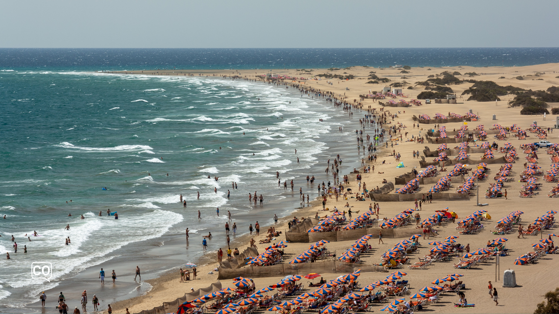 mass tourism at spanish beach